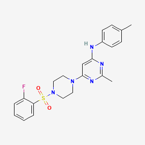 6-(4-((2-fluorophenyl)sulfonyl)piperazin-1-yl)-2-methyl-N-(p-tolyl)pyrimidin-4-amine