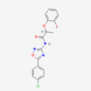 molecular formula C17H13ClFN3O3 B11331247 N-[5-(4-chlorophenyl)-1,2,4-oxadiazol-3-yl]-2-(2-fluorophenoxy)propanamide 