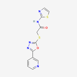 2-{[5-(pyridin-3-yl)-1,3,4-oxadiazol-2-yl]sulfanyl}-N-(1,3-thiazol-2-yl)acetamide