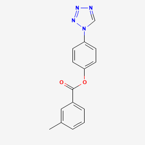 molecular formula C15H12N4O2 B11331262 4-(1H-tetrazol-1-yl)phenyl 3-methylbenzoate 