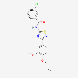 molecular formula C19H18ClN3O3S B11331273 3-chloro-N-[3-(3-methoxy-4-propoxyphenyl)-1,2,4-thiadiazol-5-yl]benzamide 