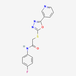 molecular formula C15H11FN4O2S B11331278 N-(4-fluorophenyl)-2-{[5-(pyridin-3-yl)-1,3,4-oxadiazol-2-yl]sulfanyl}acetamide 