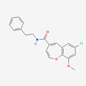 7-chloro-9-methoxy-N-(2-phenylethyl)-1-benzoxepine-4-carboxamide