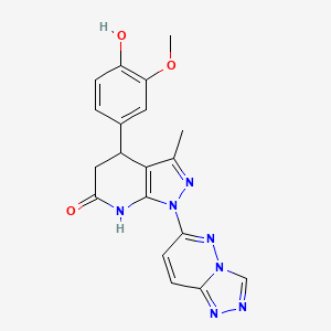 4-(4-hydroxy-3-methoxyphenyl)-3-methyl-1-([1,2,4]triazolo[4,3-b]pyridazin-6-yl)-4,5-dihydro-1H-pyrazolo[3,4-b]pyridin-6-ol