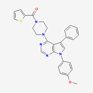 {4-[7-(4-methoxyphenyl)-5-phenyl-7H-pyrrolo[2,3-d]pyrimidin-4-yl]piperazin-1-yl}(thiophen-2-yl)methanone