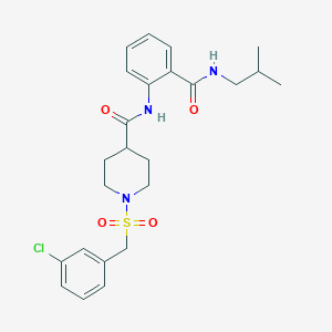 1-[(3-chlorobenzyl)sulfonyl]-N-{2-[(2-methylpropyl)carbamoyl]phenyl}piperidine-4-carboxamide