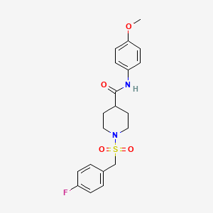 molecular formula C20H23FN2O4S B11331321 1-[(4-fluorobenzyl)sulfonyl]-N-(4-methoxyphenyl)piperidine-4-carboxamide 