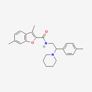 3,6-dimethyl-N-[2-(4-methylphenyl)-2-(piperidin-1-yl)ethyl]-1-benzofuran-2-carboxamide