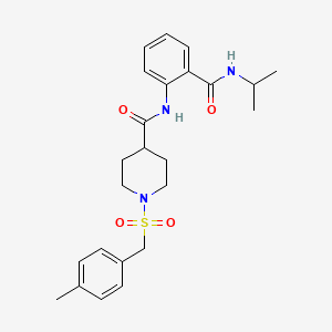 1-[(4-methylbenzyl)sulfonyl]-N-[2-(propan-2-ylcarbamoyl)phenyl]piperidine-4-carboxamide