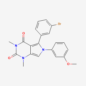 molecular formula C21H18BrN3O3 B11331389 5-(3-bromophenyl)-6-(3-methoxyphenyl)-1,3-dimethyl-1H-pyrrolo[3,4-d]pyrimidine-2,4(3H,6H)-dione 