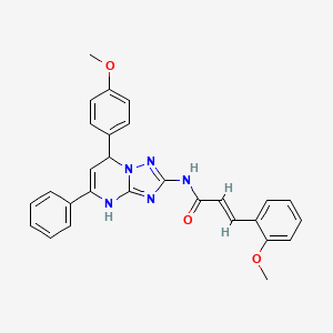 (2E)-3-(2-methoxyphenyl)-N-[7-(4-methoxyphenyl)-5-phenyl-3,7-dihydro[1,2,4]triazolo[1,5-a]pyrimidin-2-yl]prop-2-enamide