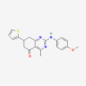 molecular formula C20H19N3O2S B11331403 2-[(4-methoxyphenyl)amino]-4-methyl-7-(2-thienyl)-7,8-dihydroquinazolin-5(6H)-one 