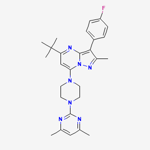 5-Tert-butyl-7-[4-(4,6-dimethylpyrimidin-2-yl)piperazin-1-yl]-3-(4-fluorophenyl)-2-methylpyrazolo[1,5-a]pyrimidine