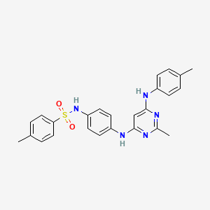 4-methyl-N-(4-((2-methyl-6-(p-tolylamino)pyrimidin-4-yl)amino)phenyl)benzenesulfonamide