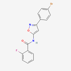 molecular formula C16H10BrFN2O2 B11331438 N-[3-(4-bromophenyl)-1,2-oxazol-5-yl]-2-fluorobenzamide 