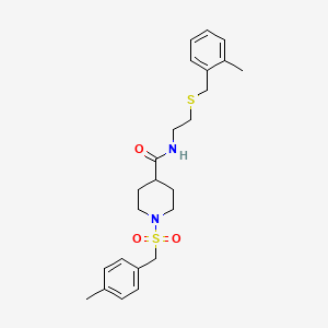 N-{2-[(2-methylbenzyl)sulfanyl]ethyl}-1-[(4-methylbenzyl)sulfonyl]piperidine-4-carboxamide