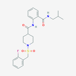 1-[(2-fluorobenzyl)sulfonyl]-N-{2-[(2-methylpropyl)carbamoyl]phenyl}piperidine-4-carboxamide