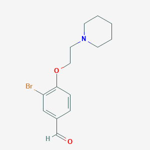 molecular formula C14H18BrNO2 B113315 3-Bromo-4-(2-(piperidin-1-yl)etoxi)benzaldehído CAS No. 938370-87-7