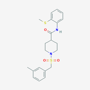 1-[(3-methylbenzyl)sulfonyl]-N-[2-(methylsulfanyl)phenyl]piperidine-4-carboxamide