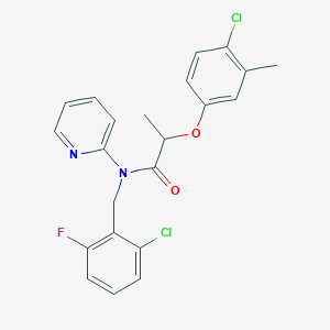 molecular formula C22H19Cl2FN2O2 B11331516 N-(2-chloro-6-fluorobenzyl)-2-(4-chloro-3-methylphenoxy)-N-(pyridin-2-yl)propanamide 