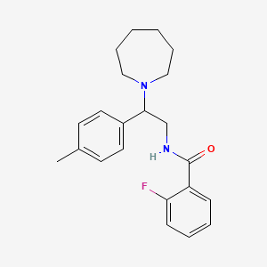 molecular formula C22H27FN2O B11331538 N-[2-(azepan-1-yl)-2-(4-methylphenyl)ethyl]-2-fluorobenzamide 