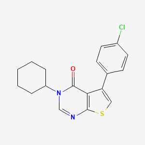 molecular formula C18H17ClN2OS B11331555 5-(4-chlorophenyl)-3-cyclohexylthieno[2,3-d]pyrimidin-4(3H)-one 