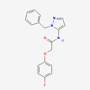 molecular formula C18H16FN3O2 B11331556 N-(1-benzyl-1H-pyrazol-5-yl)-2-(4-fluorophenoxy)acetamide 