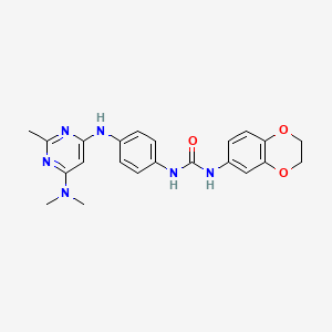 1-(2,3-Dihydrobenzo[b][1,4]dioxin-6-yl)-3-(4-((6-(dimethylamino)-2-methylpyrimidin-4-yl)amino)phenyl)urea