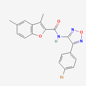 molecular formula C19H14BrN3O3 B11331594 N-[4-(4-bromophenyl)-1,2,5-oxadiazol-3-yl]-3,5-dimethyl-1-benzofuran-2-carboxamide 