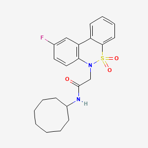 N-cyclooctyl-2-(9-fluoro-5,5-dioxido-6H-dibenzo[c,e][1,2]thiazin-6-yl)acetamide