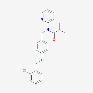 molecular formula C23H23ClN2O2 B11331600 N-{4-[(2-chlorobenzyl)oxy]benzyl}-2-methyl-N-(pyridin-2-yl)propanamide 