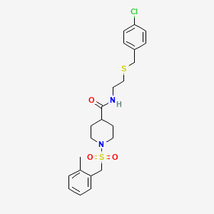 N-{2-[(4-chlorobenzyl)sulfanyl]ethyl}-1-[(2-methylbenzyl)sulfonyl]piperidine-4-carboxamide