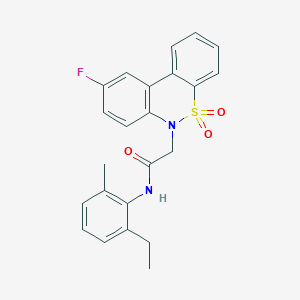 N-(2-ethyl-6-methylphenyl)-2-(9-fluoro-5,5-dioxido-6H-dibenzo[c,e][1,2]thiazin-6-yl)acetamide