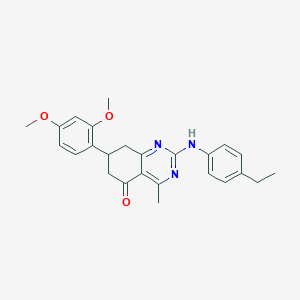 7-(2,4-dimethoxyphenyl)-2-[(4-ethylphenyl)amino]-4-methyl-7,8-dihydroquinazolin-5(6H)-one