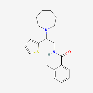 molecular formula C20H26N2OS B11331654 N-[2-(azepan-1-yl)-2-(thiophen-2-yl)ethyl]-2-methylbenzamide 