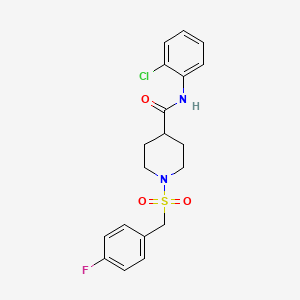 molecular formula C19H20ClFN2O3S B11331671 N-(2-chlorophenyl)-1-[(4-fluorobenzyl)sulfonyl]piperidine-4-carboxamide 