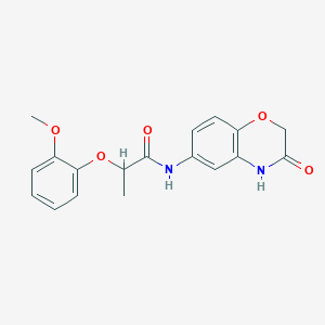 2-(2-methoxyphenoxy)-N-(3-oxo-3,4-dihydro-2H-1,4-benzoxazin-6-yl)propanamide