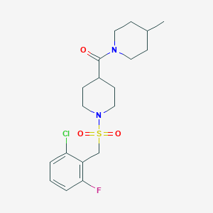 {1-[(2-Chloro-6-fluorobenzyl)sulfonyl]piperidin-4-yl}(4-methylpiperidin-1-yl)methanone