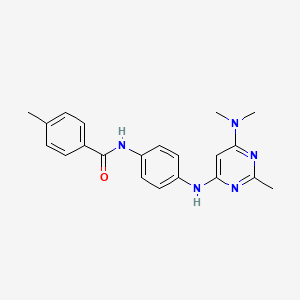 molecular formula C21H23N5O B11331691 N-(4-{[6-(dimethylamino)-2-methylpyrimidin-4-yl]amino}phenyl)-4-methylbenzamide 