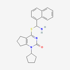 4-{[amino(naphthalen-1-yl)methyl]sulfanyl}-1-cyclopentyl-1,5,6,7-tetrahydro-2H-cyclopenta[d]pyrimidin-2-one