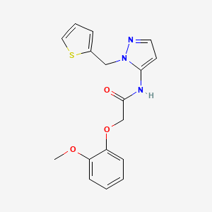 molecular formula C17H17N3O3S B11331700 2-(2-methoxyphenoxy)-N-[1-(thiophen-2-ylmethyl)-1H-pyrazol-5-yl]acetamide 