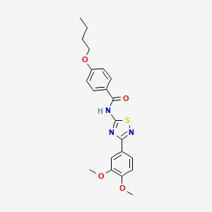 molecular formula C21H23N3O4S B11331706 4-butoxy-N-[3-(3,4-dimethoxyphenyl)-1,2,4-thiadiazol-5-yl]benzamide 