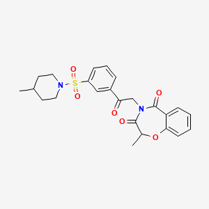 2-methyl-4-(2-{3-[(4-methylpiperidin-1-yl)sulfonyl]phenyl}-2-oxoethyl)-1,4-benzoxazepine-3,5(2H,4H)-dione