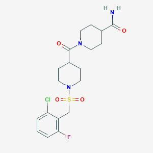 1-({1-[(2-Chloro-6-fluorobenzyl)sulfonyl]piperidin-4-yl}carbonyl)piperidine-4-carboxamide