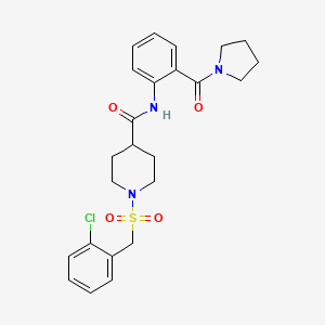 1-[(2-chlorobenzyl)sulfonyl]-N-[2-(pyrrolidin-1-ylcarbonyl)phenyl]piperidine-4-carboxamide