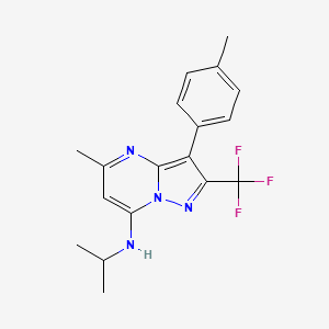 5-methyl-3-(4-methylphenyl)-N-(propan-2-yl)-2-(trifluoromethyl)pyrazolo[1,5-a]pyrimidin-7-amine