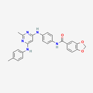 N-(4-((2-methyl-6-(p-tolylamino)pyrimidin-4-yl)amino)phenyl)benzo[d][1,3]dioxole-5-carboxamide