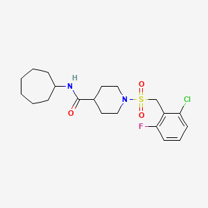 1-[(2-chloro-6-fluorobenzyl)sulfonyl]-N-cycloheptylpiperidine-4-carboxamide