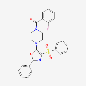 molecular formula C26H22FN3O4S B11331772 (2-Fluorophenyl){4-[2-phenyl-4-(phenylsulfonyl)-1,3-oxazol-5-yl]piperazin-1-yl}methanone 