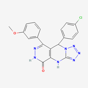 8-(4-chlorophenyl)-10-(3-methoxyphenyl)-2,4,5,6,7,11,12-heptazatricyclo[7.4.0.03,7]trideca-1(9),3,5,10-tetraen-13-one